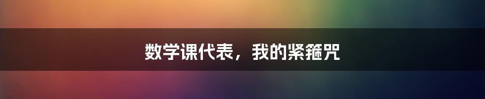 数学课代表，我的紧箍咒