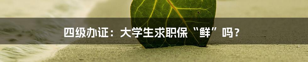 四级办证:大学生求职保“鲜”吗?