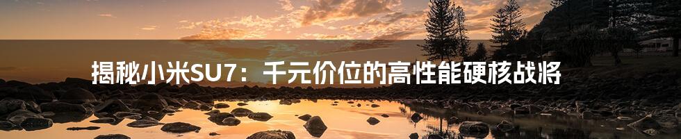 揭秘小米SU7：千元价位的高性能硬核战将