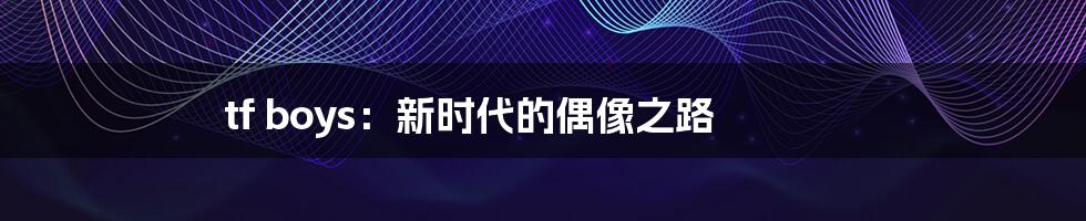 tf boys:新时代的偶像之路