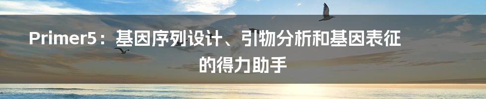 Primer5:基因序列设计、引物分析和基因表征的得力助手