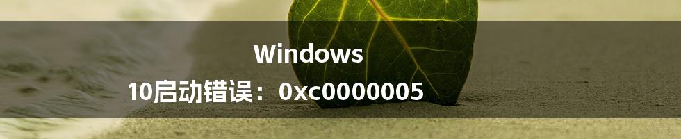 Windows 10启动错误:0xc0000005