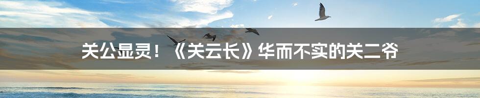 关公显灵!《关云长》华而不实的关二爷