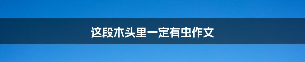 这段木头里一定有虫作文