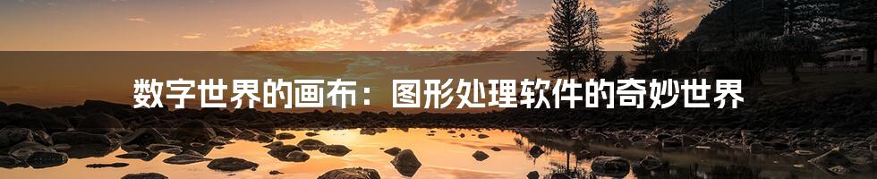 数字世界的画布:图形处理软件的奇妙世界