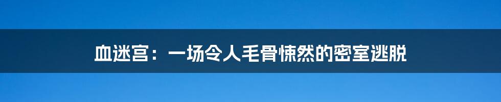 血迷宫：一场令人毛骨悚然的密室逃脱