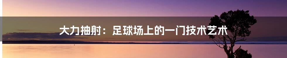 大力抽射:足球场上的一门技术艺术