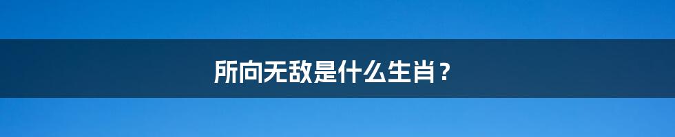 所向无敌是什么生肖？