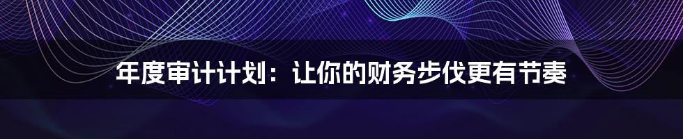 年度审计计划:让你的财务步伐更有节奏