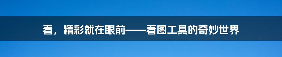 看,精彩就在眼前——看图工具的奇妙世界