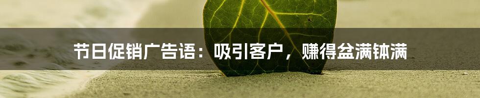 节日促销广告语：吸引客户，赚得盆满钵满