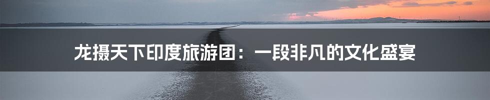 龙摄天下印度旅游团:一段非凡的文化盛宴