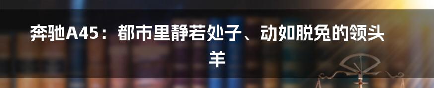 奔驰A45:都市里静若处子、动如脱兔的领头羊