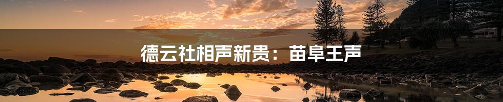 德云社相声新贵:苗阜王声