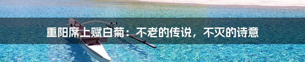 重阳席上赋白菊:不老的传说,不灭的诗意