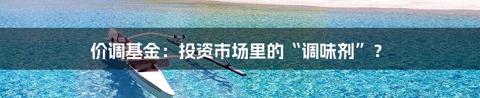 价调基金:投资市场里的“调味剂”?