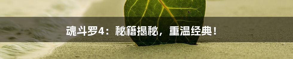 魂斗罗4:秘籍揭秘,重温经典!