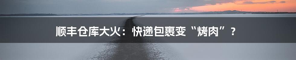 顺丰仓库大火:快递包裹变“烤肉”?