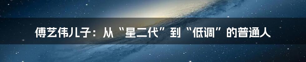 傅艺伟儿子:从“星二代”到“低调”的普通人