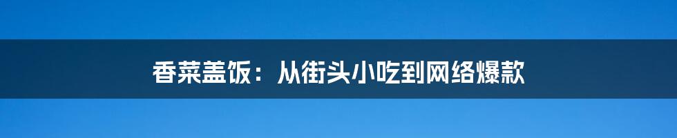 香菜盖饭：从街头小吃到网络爆款