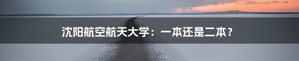 沈阳航空航天大学:一本还是二本?