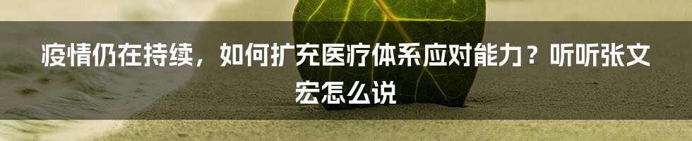 疫情仍在持续，如何扩充医疗体系应对能力？听听张文宏怎么说