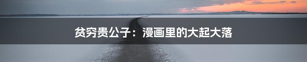 贫穷贵公子:漫画里的大起大落