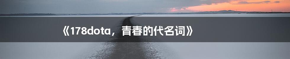 《178dota,青春的代名词》