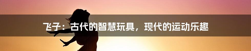 飞子：古代的智慧玩具，现代的运动乐趣