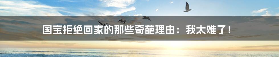 国宝拒绝回家的那些奇葩理由：我太难了！