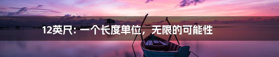 12英尺: 一个长度单位,无限的可能性