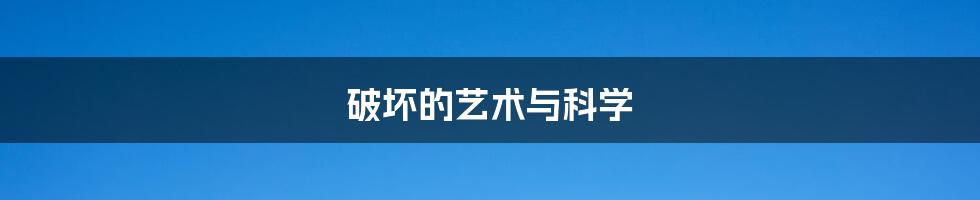 破坏的艺术与科学