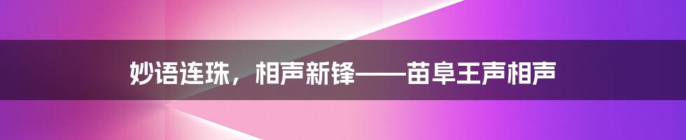 妙语连珠，相声新锋——苗阜王声相声