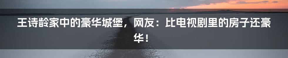 王诗龄家中的豪华城堡,网友:比电视剧里的房子还豪华!
