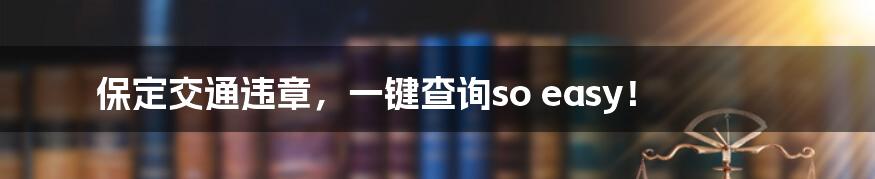 保定交通违章，一键查询so easy！