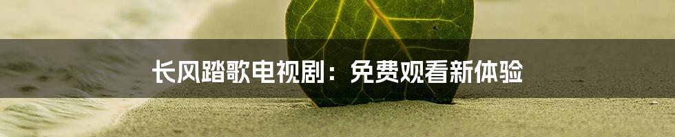 长风踏歌电视剧：免费观看新体验