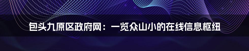 包头九原区政府网：一览众山小的在线信息枢纽