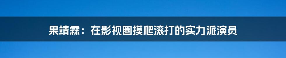 果靖霖:在影视圈摸爬滚打的实力派演员