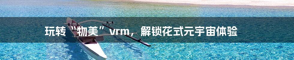玩转“物美”vrm,解锁花式元宇宙体验