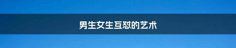 男生女生互怼的艺术