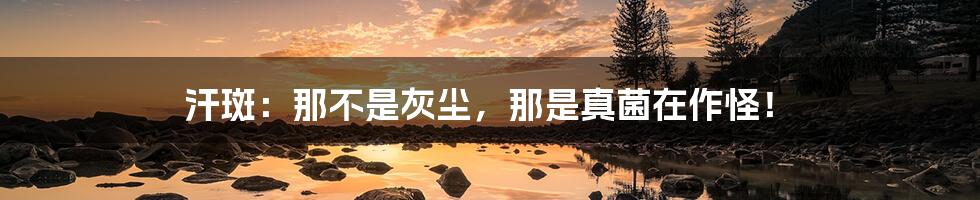 汗斑:那不是灰尘,那是真菌在作怪!