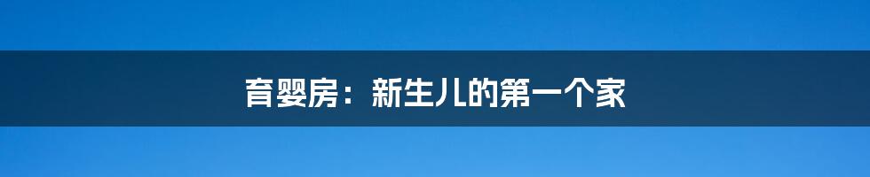 育婴房:新生儿的第一个家