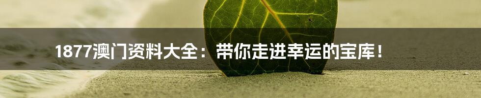 1877澳门资料大全:带你走进幸运的宝库!
