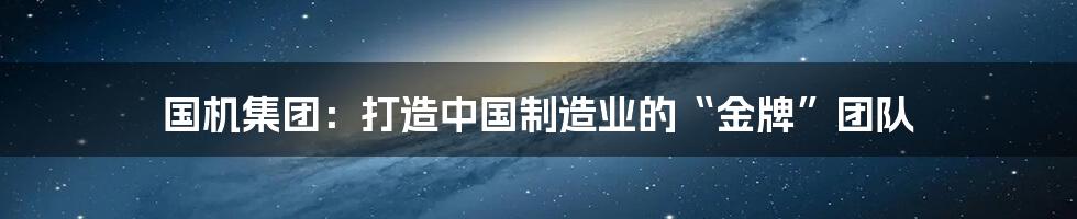 国机集团:打造中国制造业的“金牌”团队