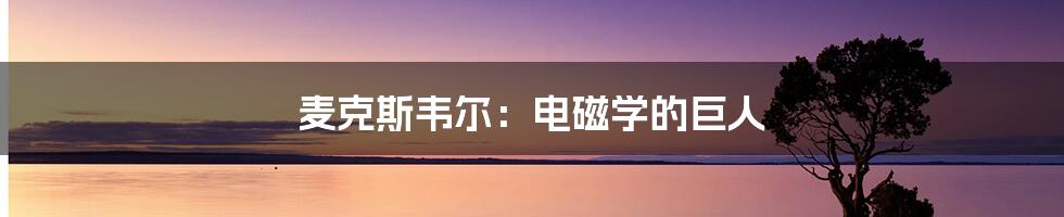 麦克斯韦尔：电磁学的巨人