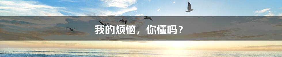 我的烦恼，你懂吗？