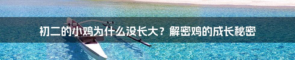 初二的小鸡为什么没长大?解密鸡的成长秘密