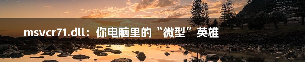 msvcr71.dll:你电脑里的“微型”英雄
