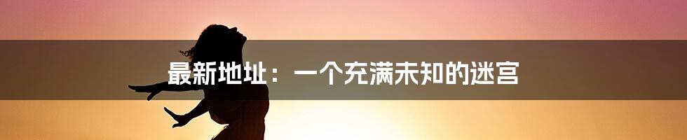 最新地址:一个充满未知的迷宫