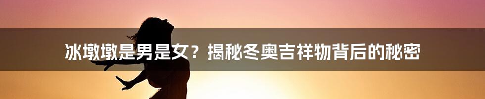 冰墩墩是男是女?揭秘冬奥吉祥物背后的秘密